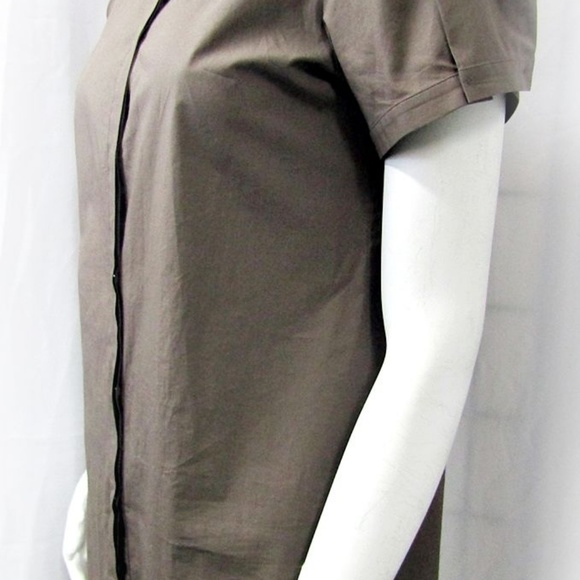 PIAZZA SEMPIONE BLOUSE BROWN SHORT SLEEVE 42 6 - Picture 2 of 7